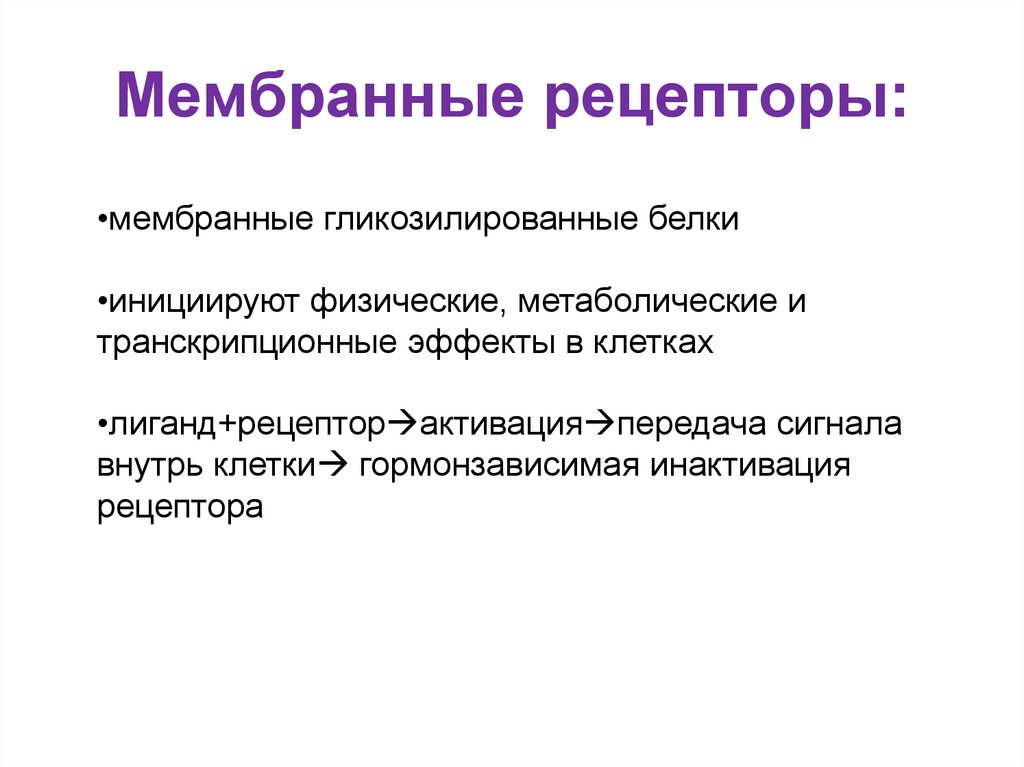 Мембранные рецепторы: