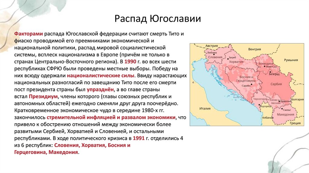 Распад Югославии