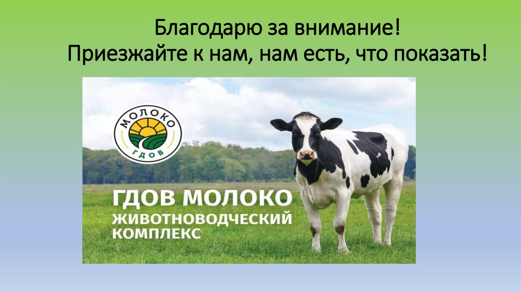 Благодарю за внимание! Приезжайте к нам, нам есть, что показать!