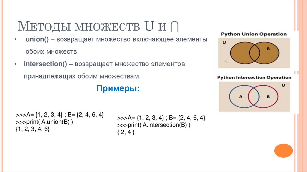 Методы множеств U и 