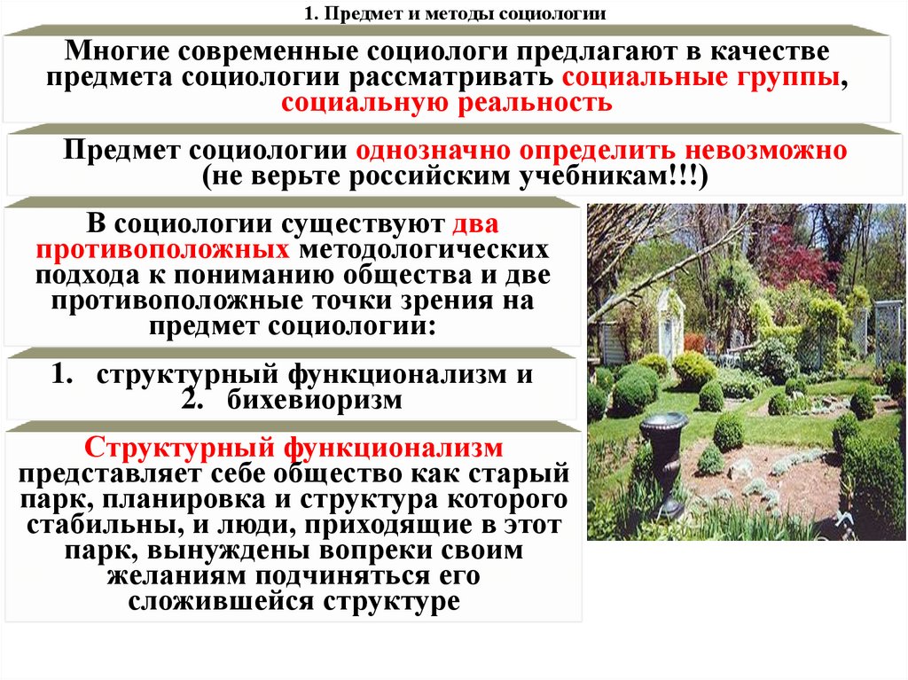 1. Предмет и методы социологии