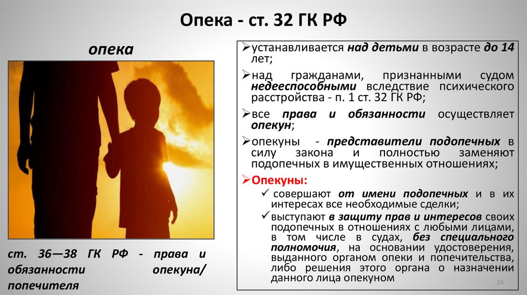 Опека - ст. 32 ГК РФ