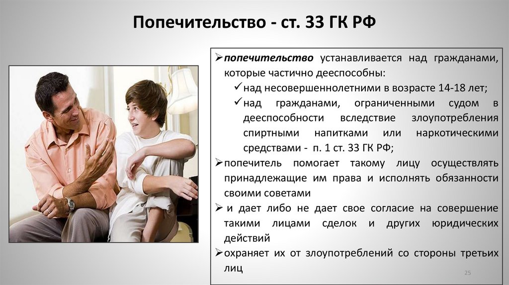 Попечительство - ст. 33 ГК РФ