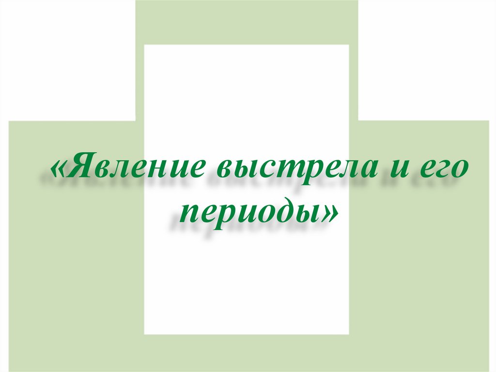 «Явление выстрела и его периоды»