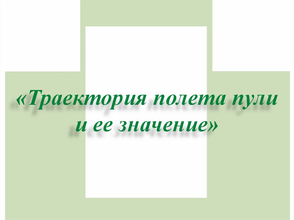 «Траектория полета пули и ее значение»