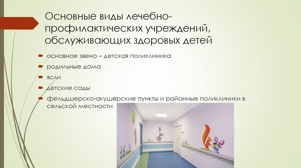 Основные виды лечебно-профилактических учреждений, обслуживающих здоровых детей