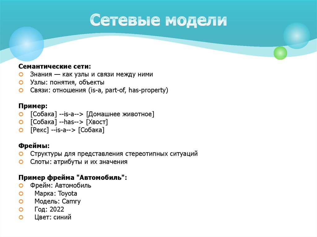 Сетевые модели