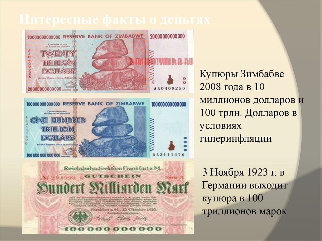 Интересные факты о деньгах
