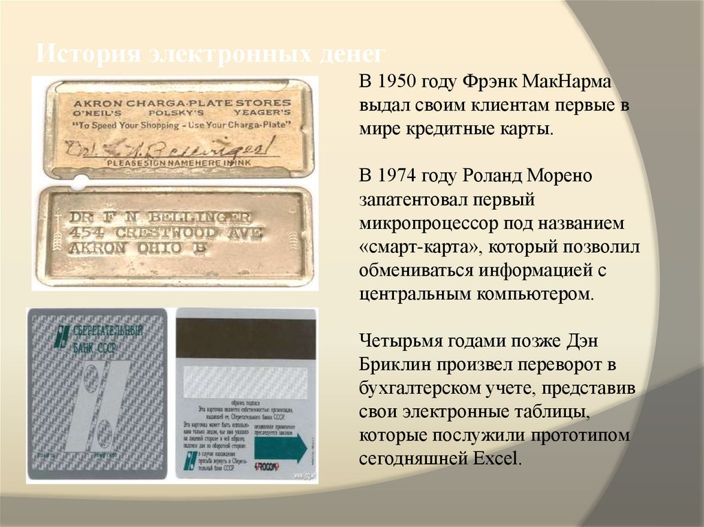 История электронных денег