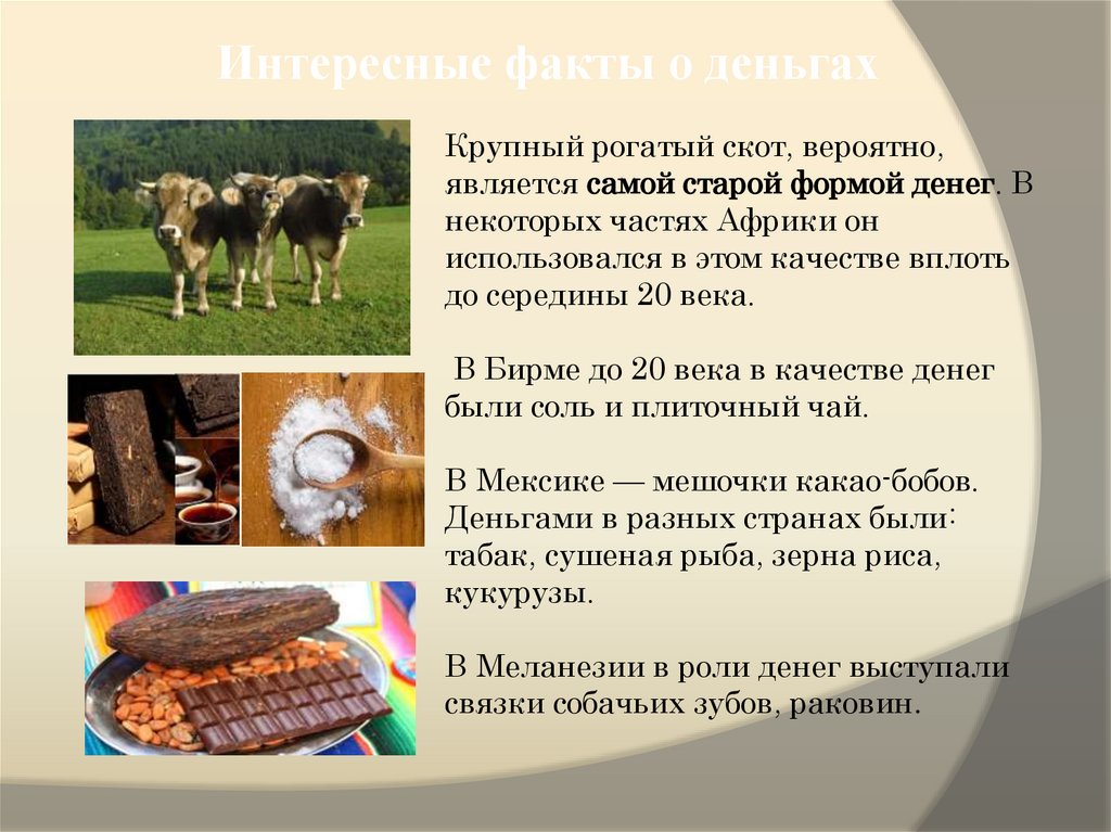 Интересные факты о деньгах