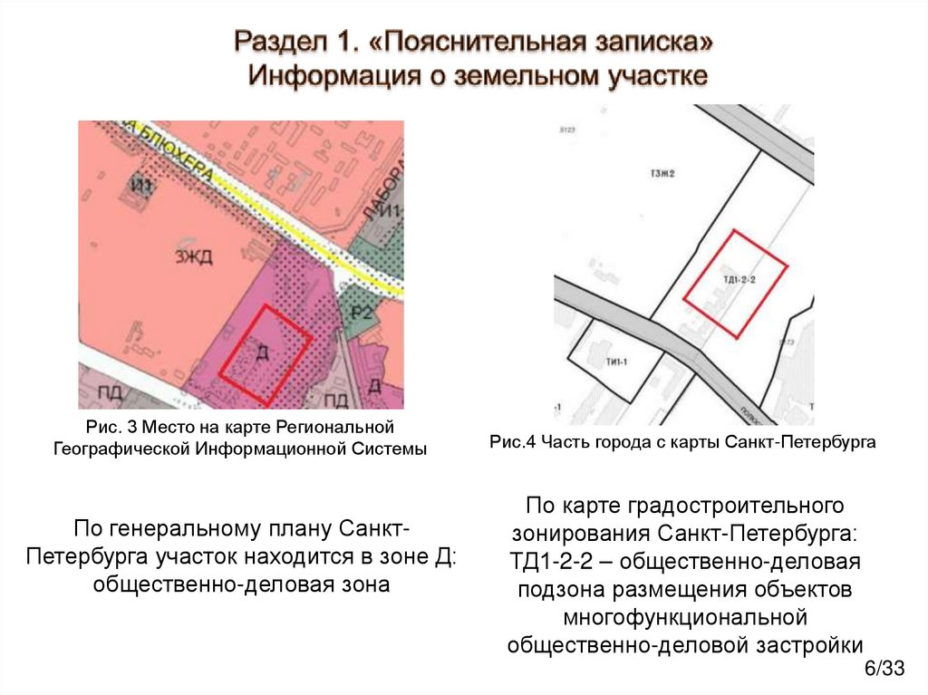 Раздел 1. «Пояснительная записка» Информация о земельном участке