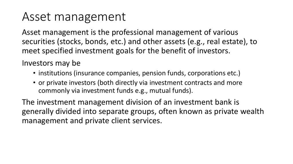 Asset management
