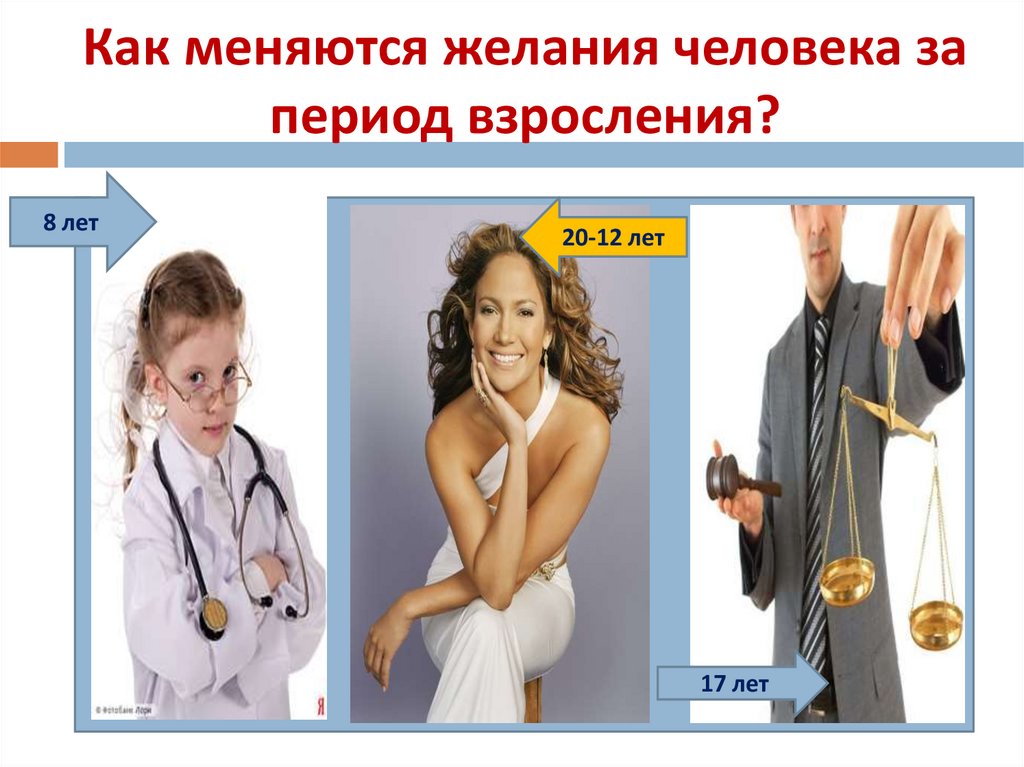 Как меняются желания человека за период взросления?