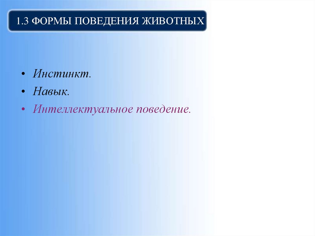 1.3 Формы поведения животных