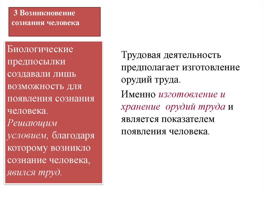 3 Возникновение сознания человека