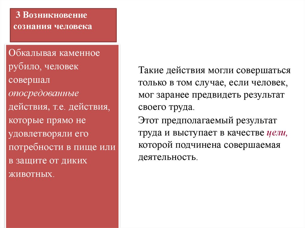 3 Возникновение сознания человека