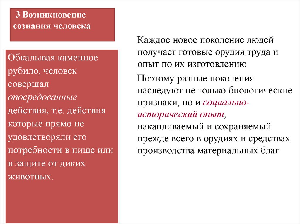 3 Возникновение сознания человека