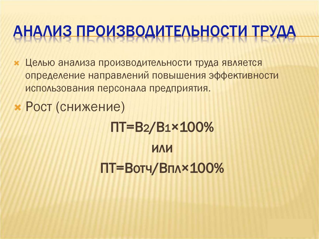 Анализ производительности труда