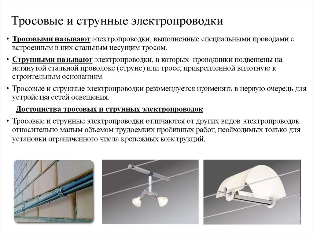 Тросовые и струнные электропроводки