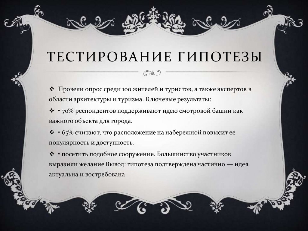 Тестирование гипотезы