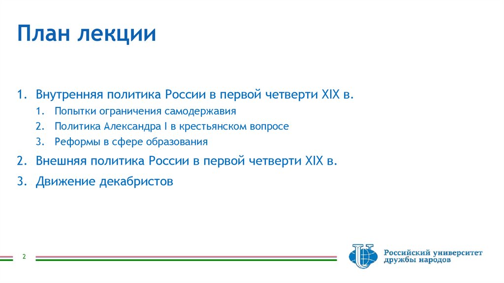 План лекции