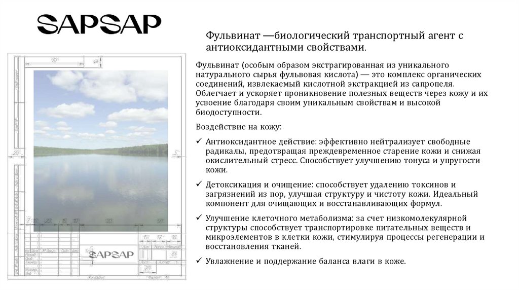 Фульвинат —биологический транспортный агент с антиоксидантными свойствами.