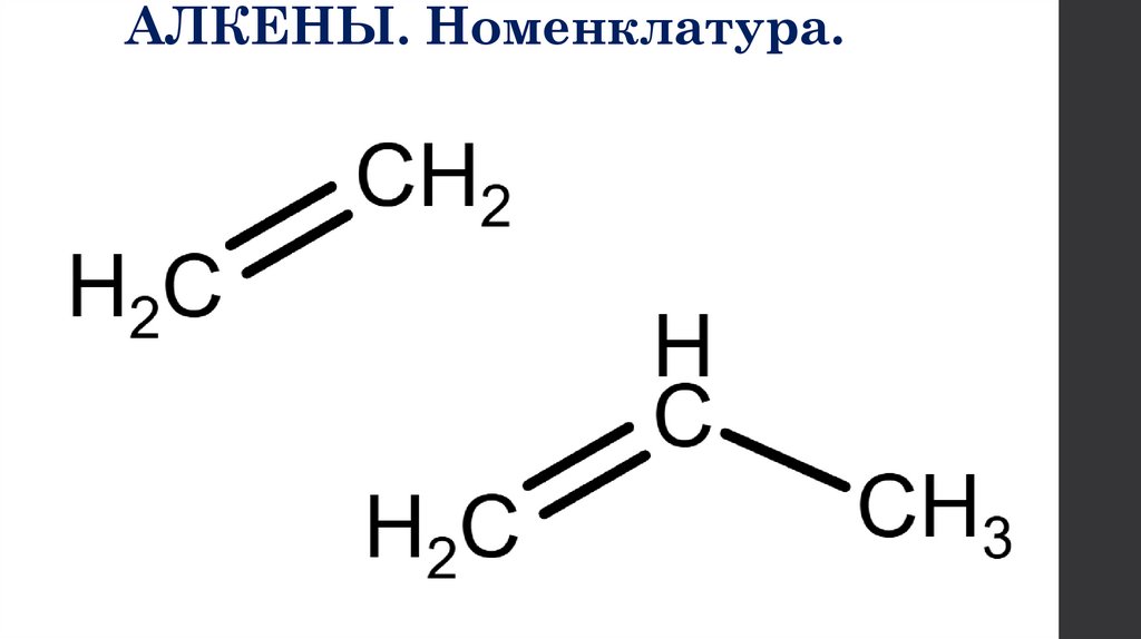 АЛКЕНЫ. Номенклатура.