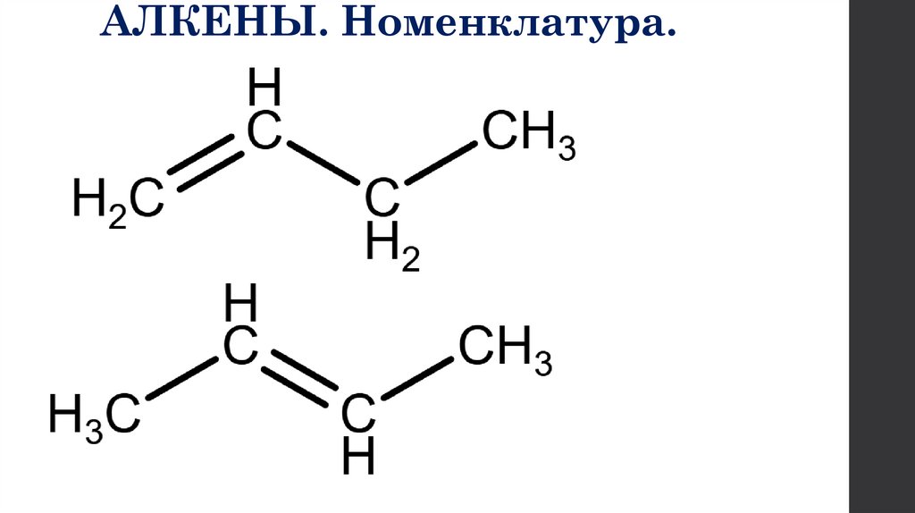 АЛКЕНЫ. Номенклатура.