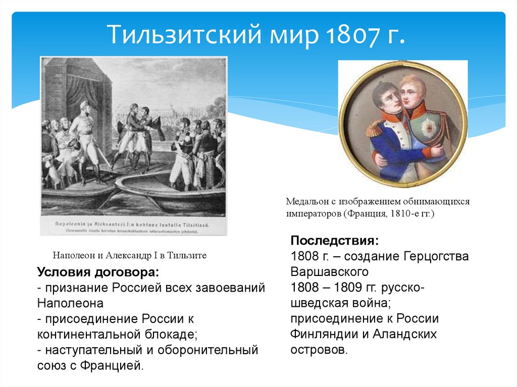 Тильзитский мир 1807 г.