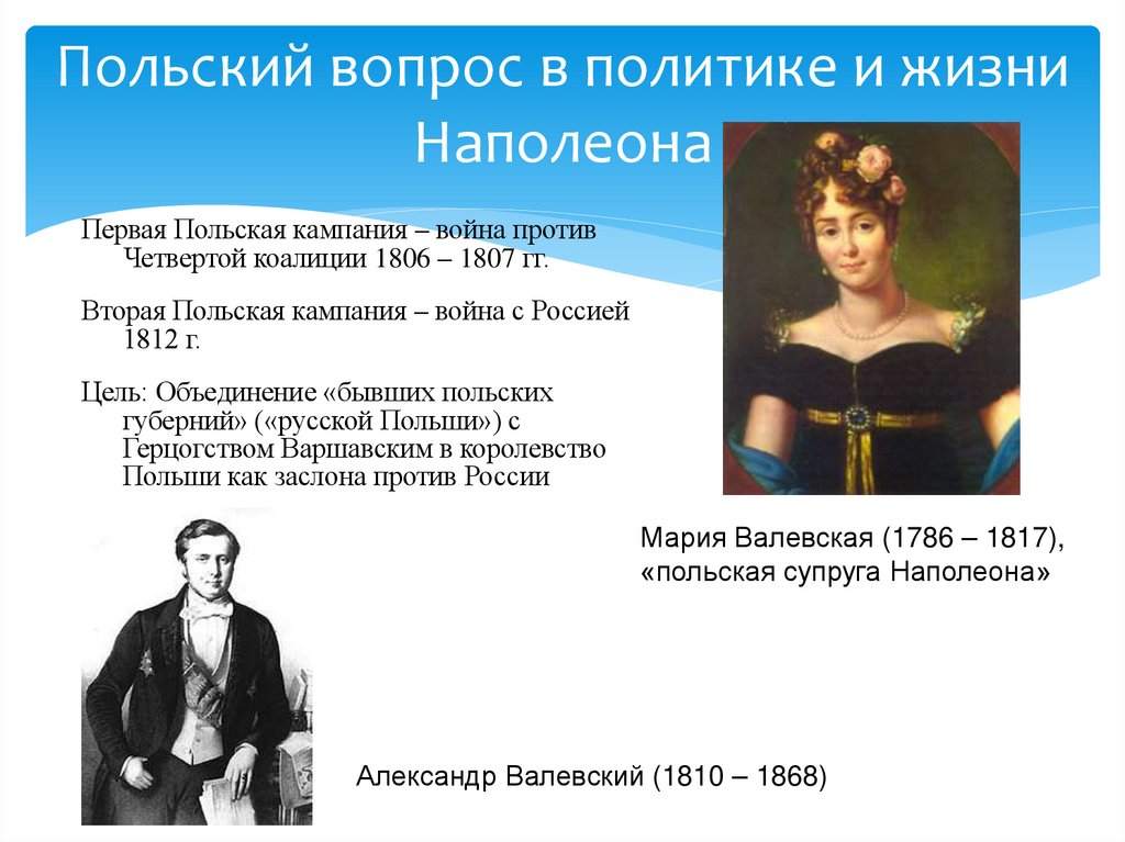 Польский вопрос в политике и жизни Наполеона