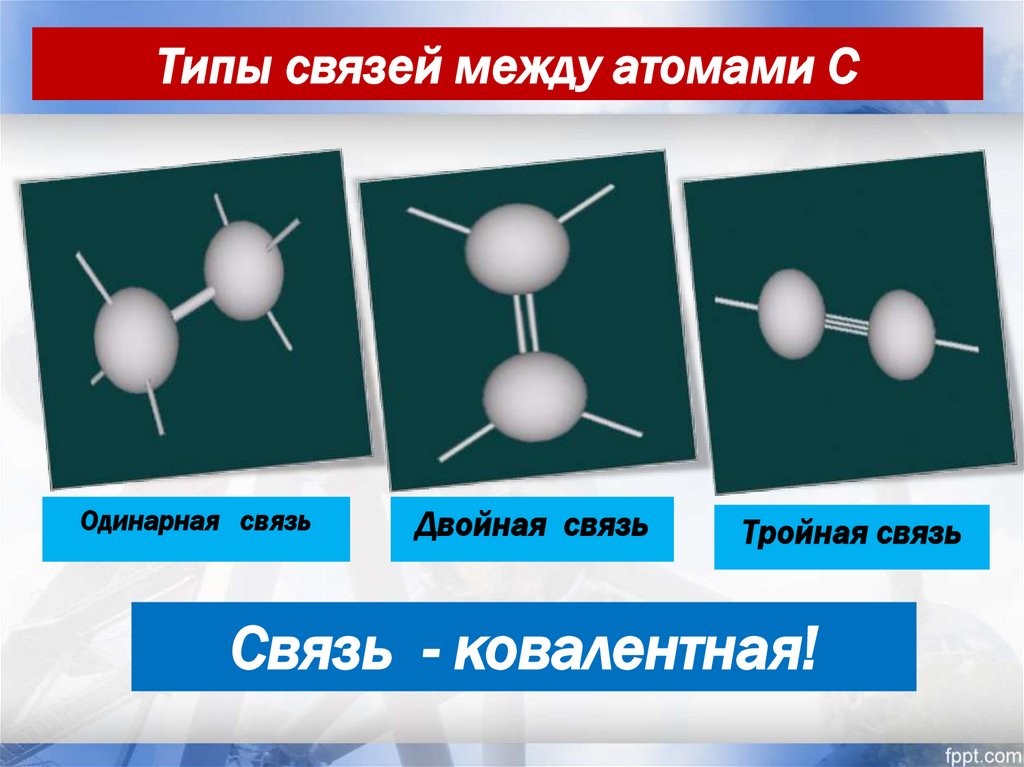 Типы связей между атомами С