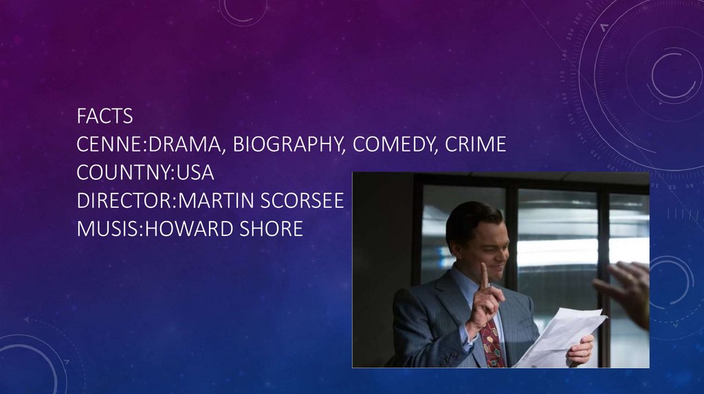 Facts Cenne:drama, Biography, comedy, crime Countny:usa Director:Martin scorsee Musis:Howard shore