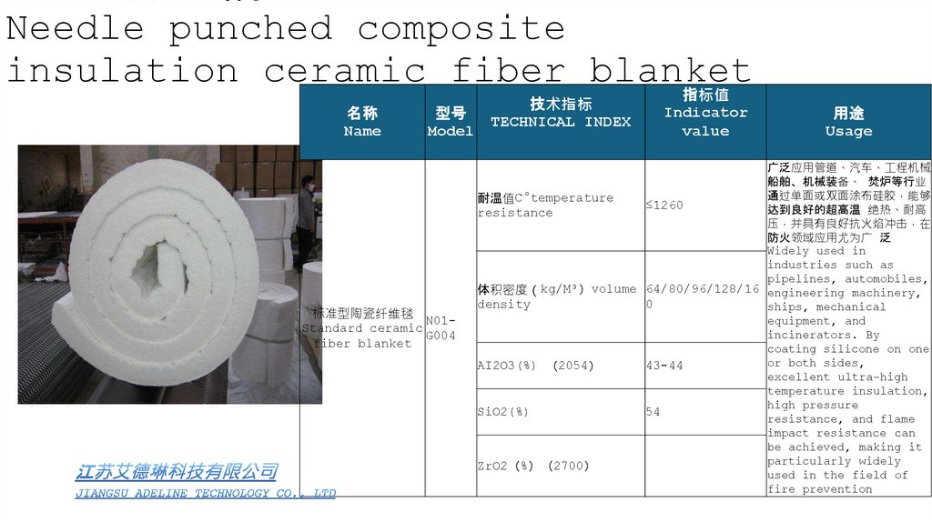 针刺复合类-隔热陶瓷纤维毯 Needle punched composite insulation ceramic fiber blanket