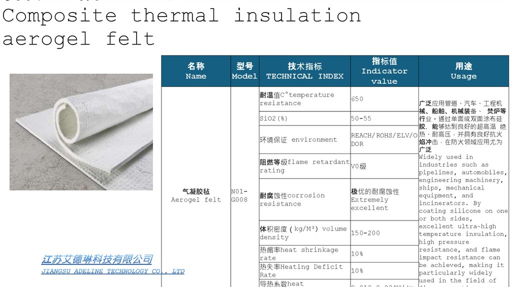 复合类-隔热气凝胶毡 Composite thermal insulation aerogel felt