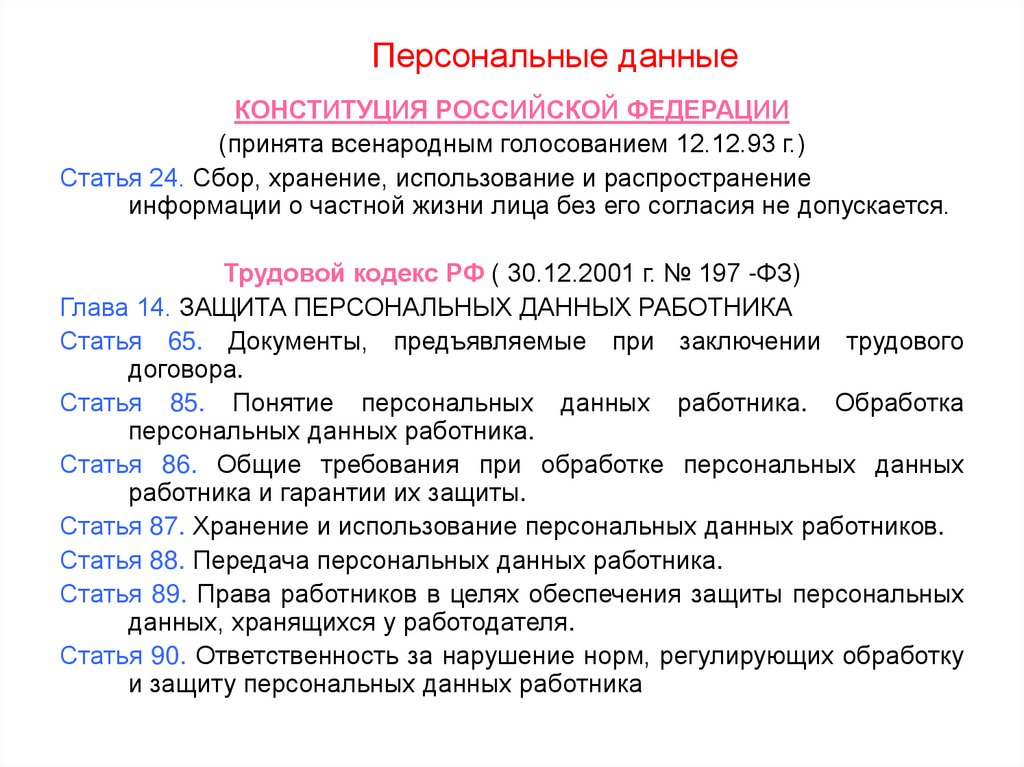 Персональные данные