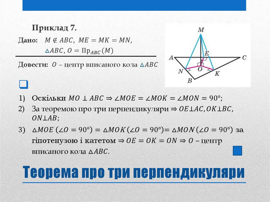 Теорема про три перпендикуляри
