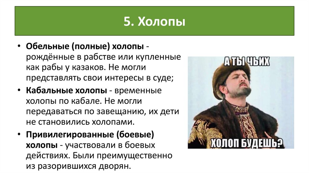 5. Холопы