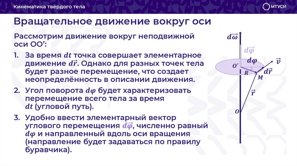 Вращательное движение вокруг оси