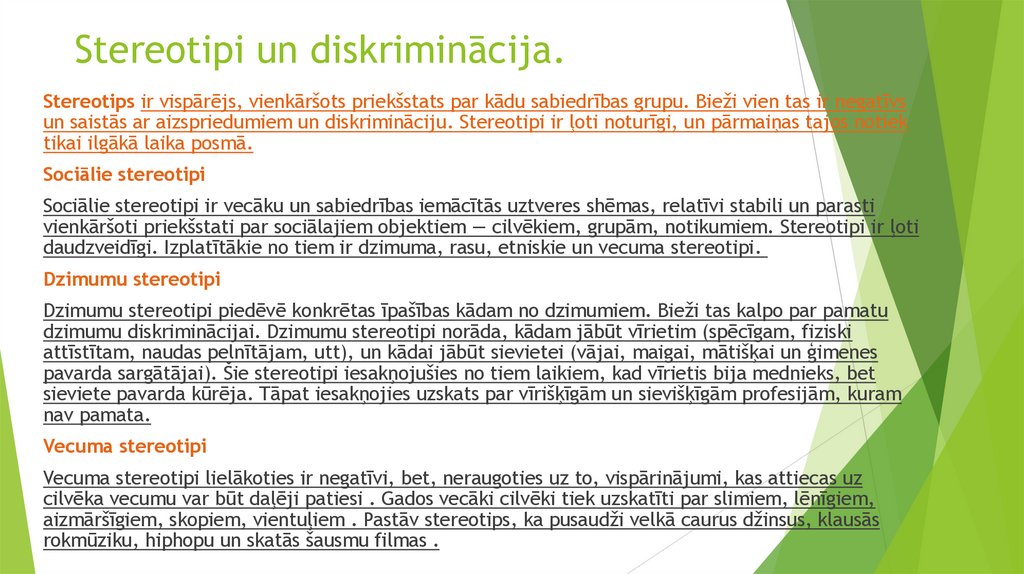  Stereotipi un diskriminācija.