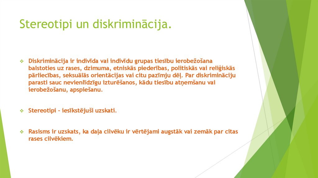 Stereotipi un diskriminācija.