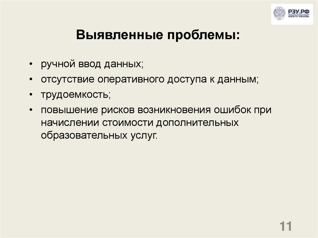 Выявленные проблемы: