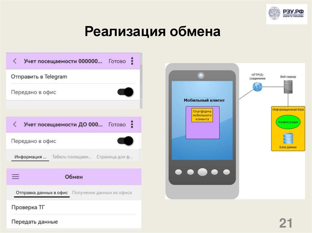 Реализация обмена