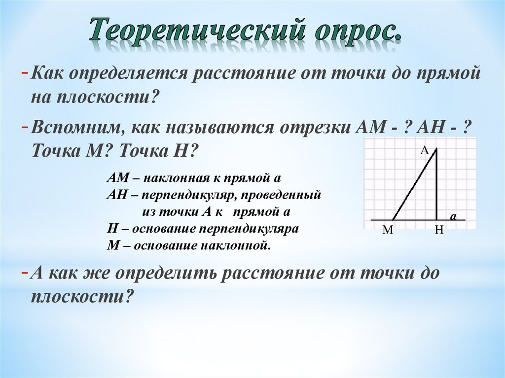 Теоретический опрос.