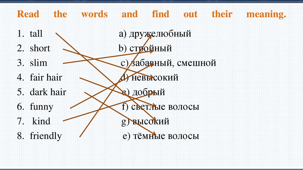 Read the words and find out their meaning.