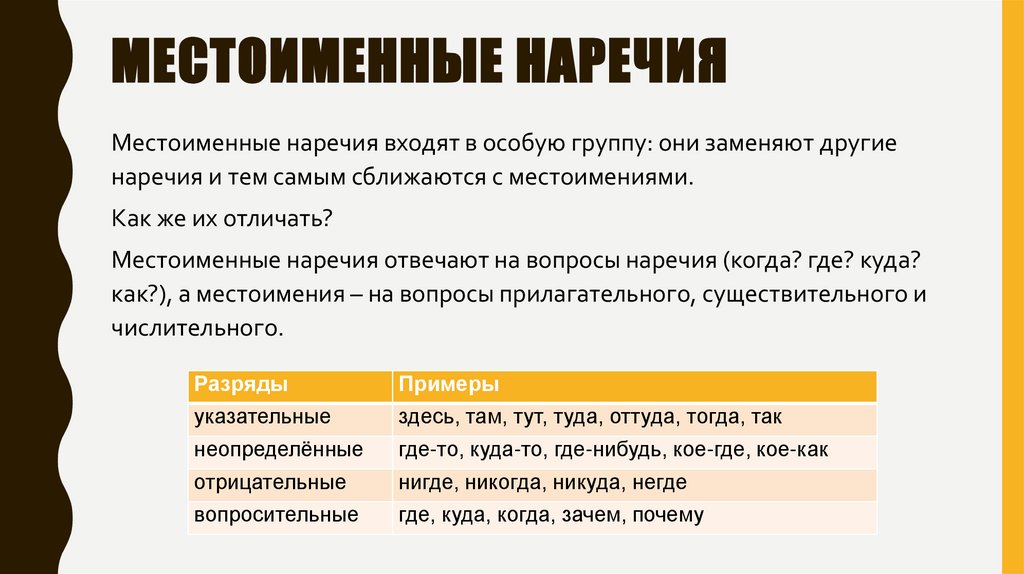 Местоименные наречия