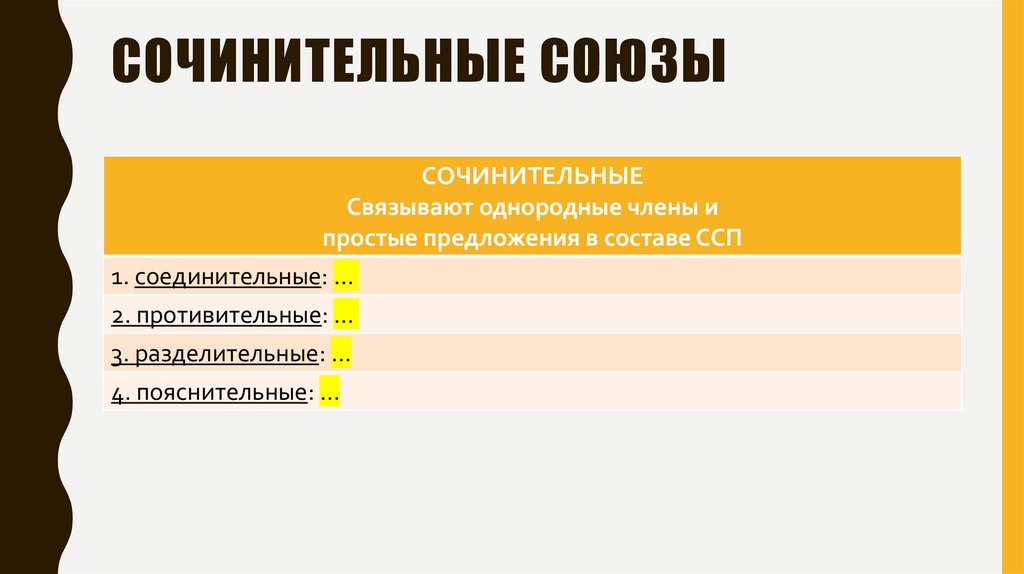 СОЧИНИТЕЛЬНЫЕ СОЮЗЫ