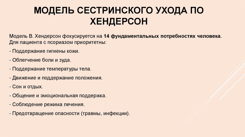 Модель сестринского ухода по Хендерсон