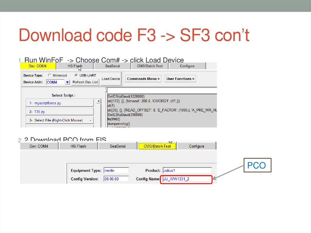 Download code F3 -> SF3 con’t