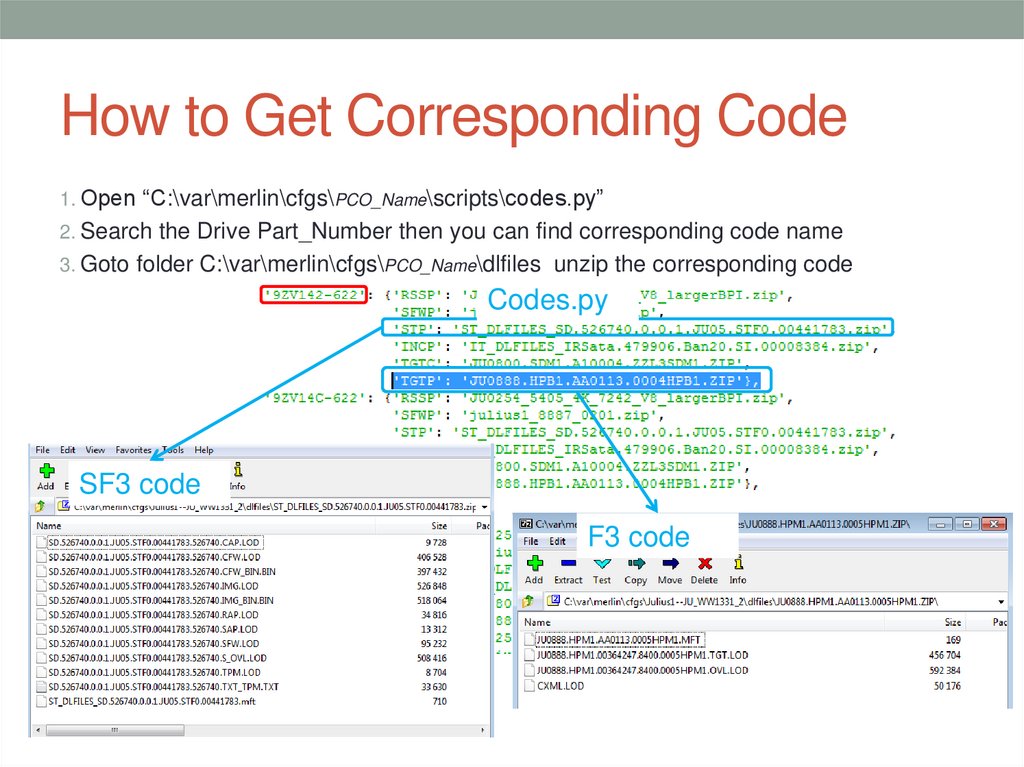 How to Get Corresponding Code