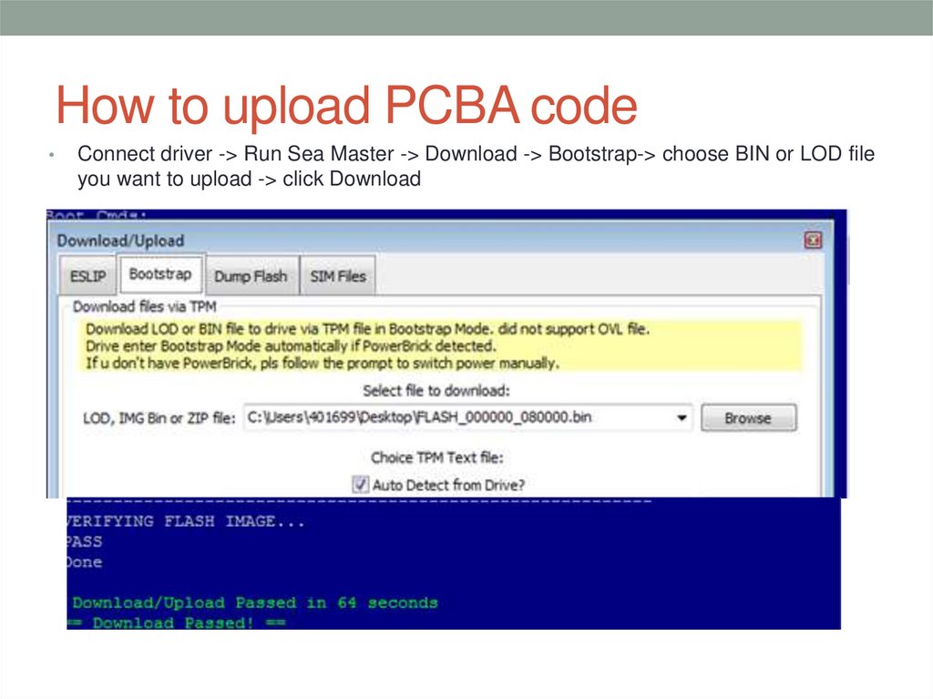 How to upload PCBA code